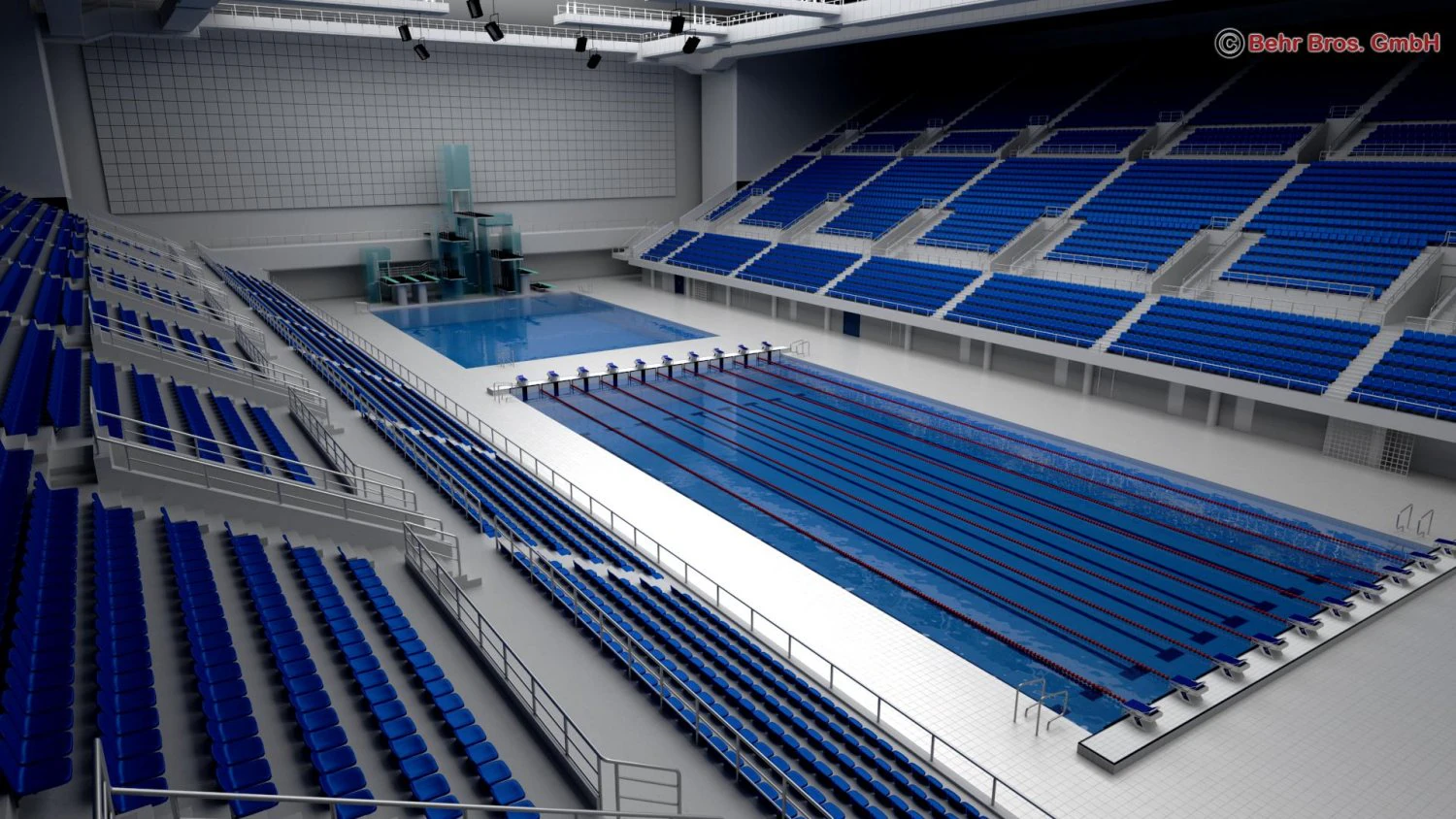 swim stadium 3D Model .c4d .max .obj .3ds .fbx .stl .blend 