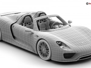 porsche 918 spyder with detachable roof 3D Model