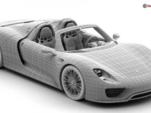 porsche 918 spyder with detachable roof 3D Model
