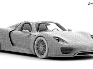 porsche 918 spyder with detachable roof 3D Model