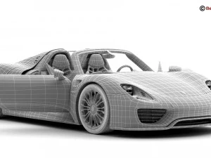 porsche 918 spyder with detachable roof 3D Model