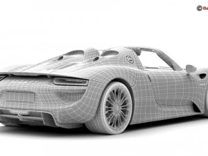 porsche 918 spyder with detachable roof 3D Model