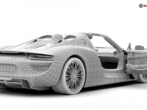 porsche 918 spyder with detachable roof 3D Model