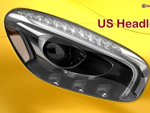 mercedes amg gt 2015 eu and us version 3D Модель