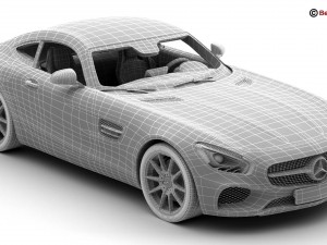 mercedes amg gt 2015 eu and us version 3D Модель