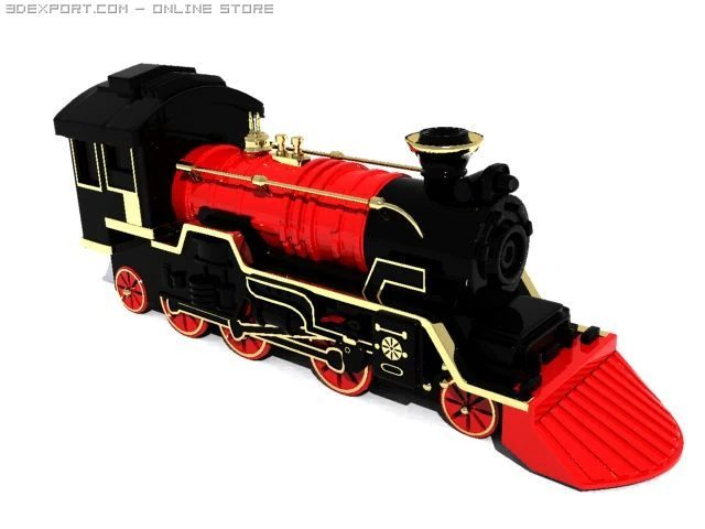 retro train 3D Model .c4d .max .obj .3ds .fbx .stl .blend