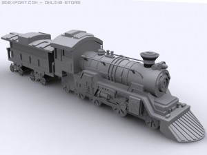 retro train 3D Model