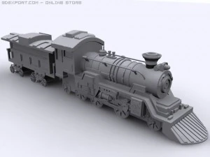 retro train 3D Model