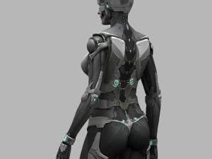 female robot 01 3D Model