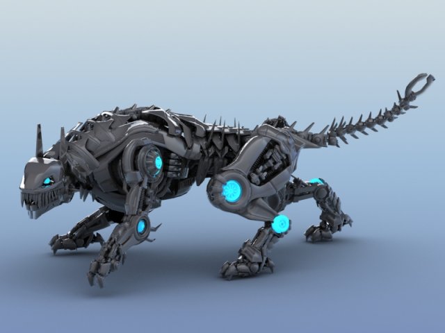 robot tiger 3D Model .c4d .max .obj .3ds .fbx .stl .blend 