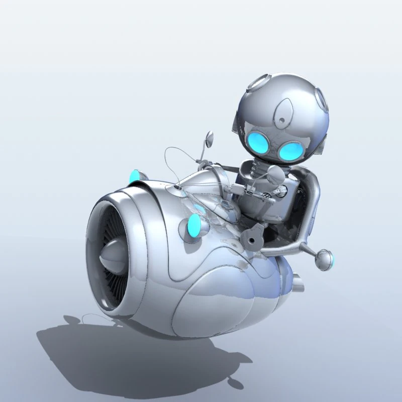 cartoon aircraft  robot pilot 3D Model .c4d .max .obj .3ds .fbx .stl .blend 