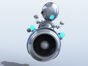 cartoon aircraft  robot pilot 3D Model
