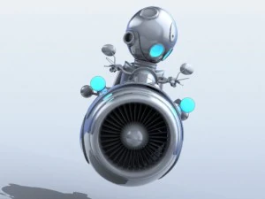 cartoon aircraft  robot pilot 3D Model
