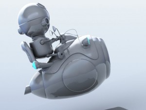 cartoon aircraft  robot pilot 3D Model