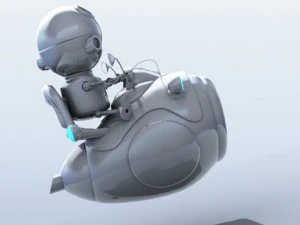 cartoon aircraft  robot pilot 3D Model