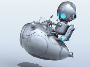 cartoon aircraft  robot pilot 3D Model