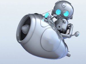 cartoon aircraft  robot pilot 3D Model