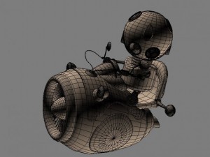cartoon aircraft  robot pilot 3D Model
