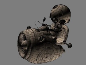 cartoon aircraft  robot pilot 3D Model