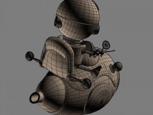 cartoon aircraft  robot pilot 3D Model