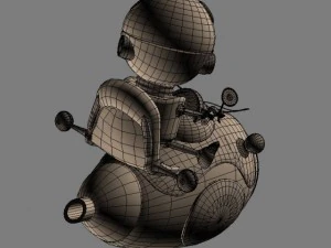cartoon aircraft  robot pilot 3D Model