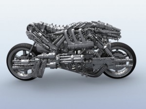 terminator robot motorcycle 3D Model