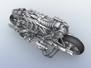 terminator robot motorcycle 3D Model