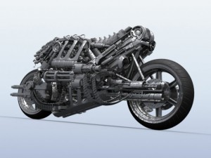 terminator robot motorcycle 3D Model