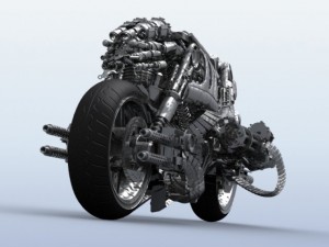 terminator robot motorcycle 3D Model
