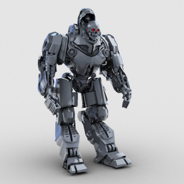 skull robot 3D 모델 .c4d .max .obj .3ds .fbx .stl .blend 