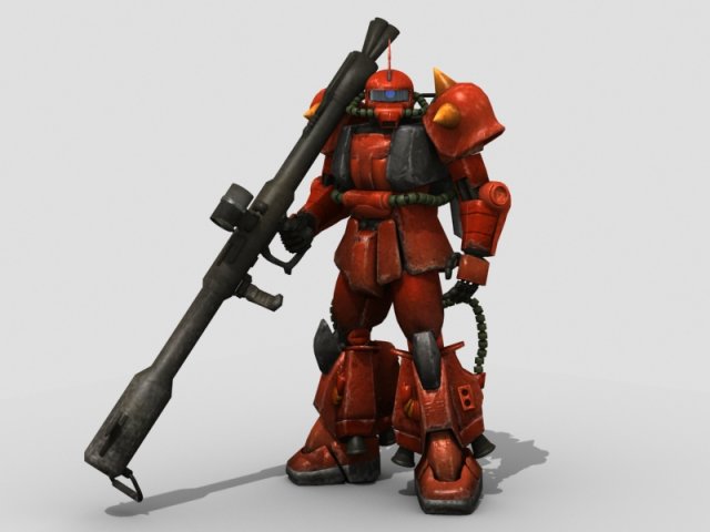 robot zaku 3Dモデル .c4d .max .obj .3ds .fbx .stl .blend 