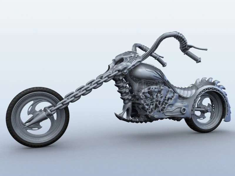 sci fi motorcycle 3D Model .c4d .max .obj .3ds .fbx .stl .blend