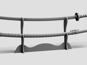 japanese katana collection 3D Model