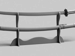 japanese katana collection 3D Model