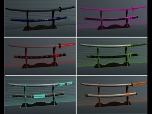 japanese katana collection 3D मॉडल