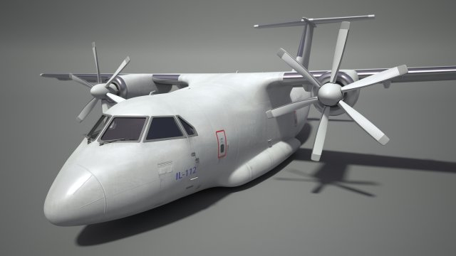 ilyushin il-112 3D Model .c4d .max .obj .3ds .fbx .stl .blend 
