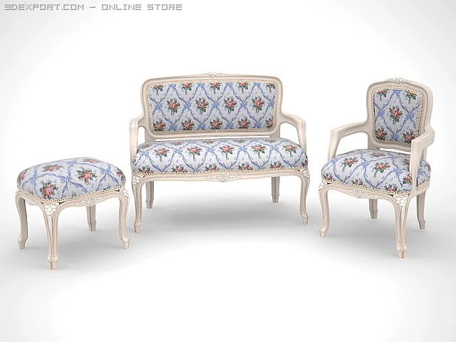 furniture set 3D Model .c4d .max .obj .3ds .fbx .stl .blend 