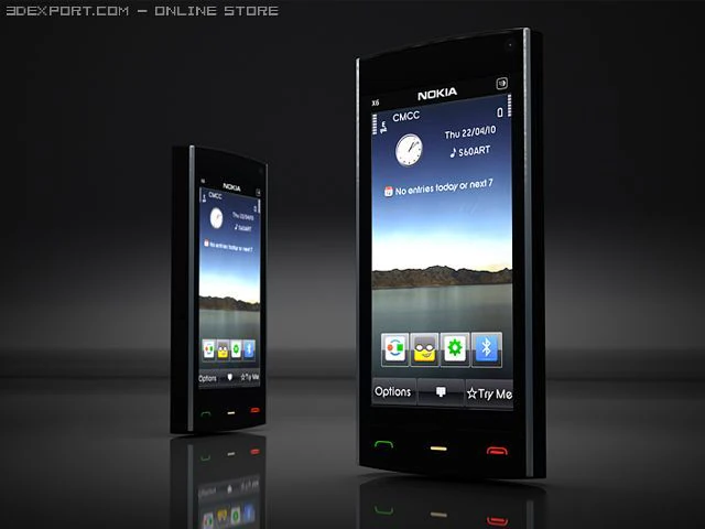 nokia x6 3D Model .c4d .max .obj .3ds .fbx .stl .blend 