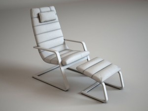 ikea boliden chair and footstool 3D मॉडल