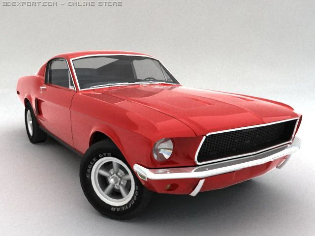 1968 ford mustang 3D Model .c4d .max .obj .3ds .fbx .stl .blend 
