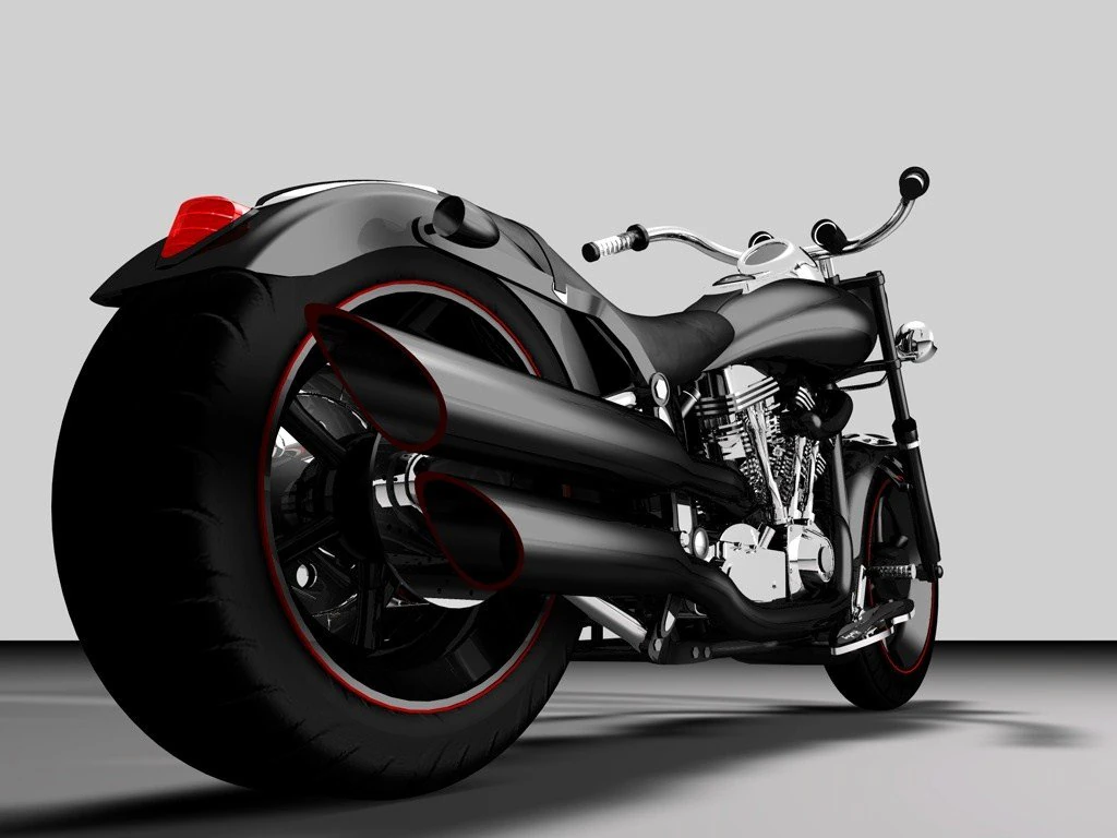 custom harley black mamba 3D Model .c4d .max .obj .3ds .fbx .stl .blend 