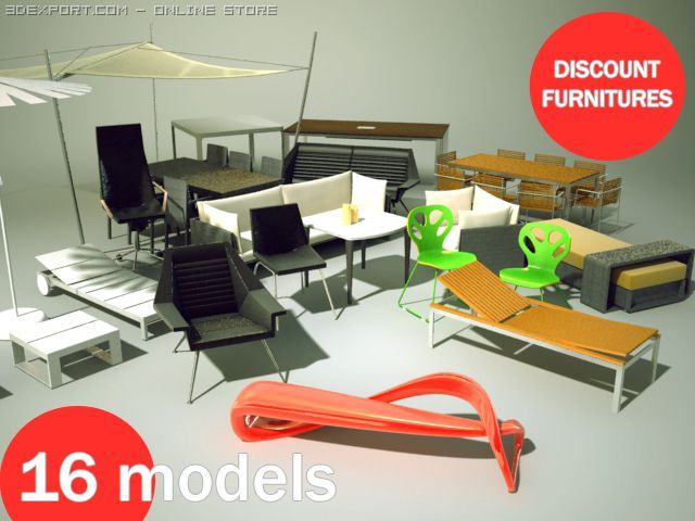 discount furniture 3D Model .c4d .max .obj .3ds .fbx .stl .blend 