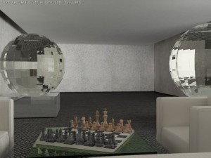 living room (with chess set) 3D Model