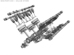 v6 engine parts for cars 3D मॉडल