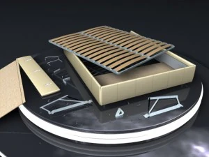 bed with lifter 3D Model
