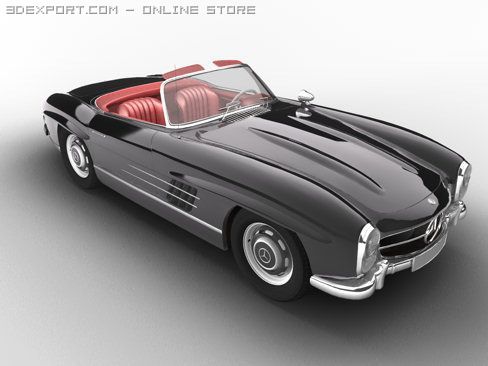 mercedesbenz 300 sl roadster 3D Model .c4d .max .obj .3ds .fbx .stl .blend