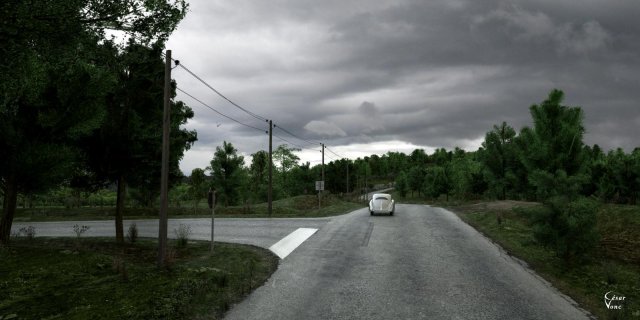 forest road Model 3D .c4d .max .obj .3ds .fbx .stl .blend 