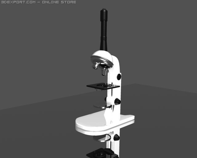 microscope 3D Модель .c4d .max .obj .3ds .fbx .stl .blend 