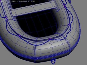 bateau gonflable en PVC Modèle 3D