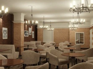 caf&eacute; Modèle 3D